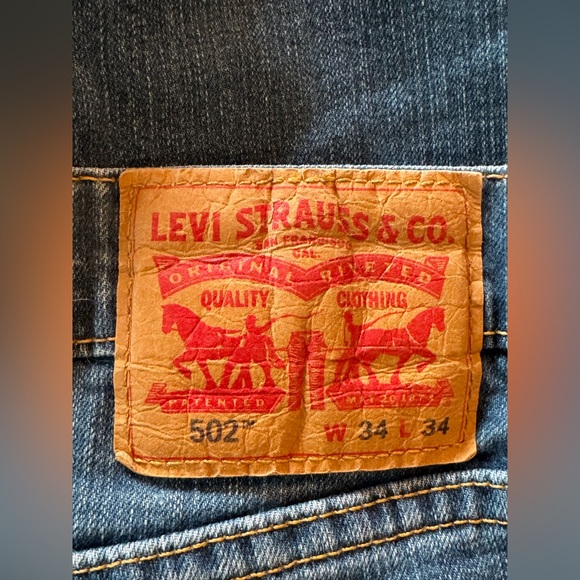 Levi's 502 Blue Slim Straight Men's Jeans 34x34 - Picture 7 of 7